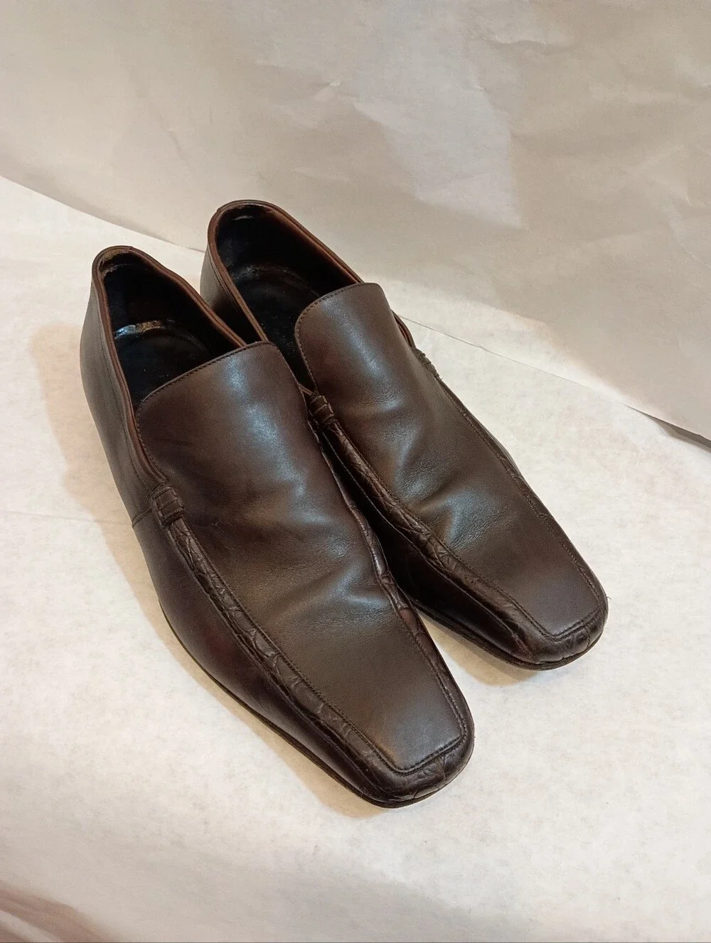 Brown Gucci loafers Croc Embossed UK 9.5 Us 10